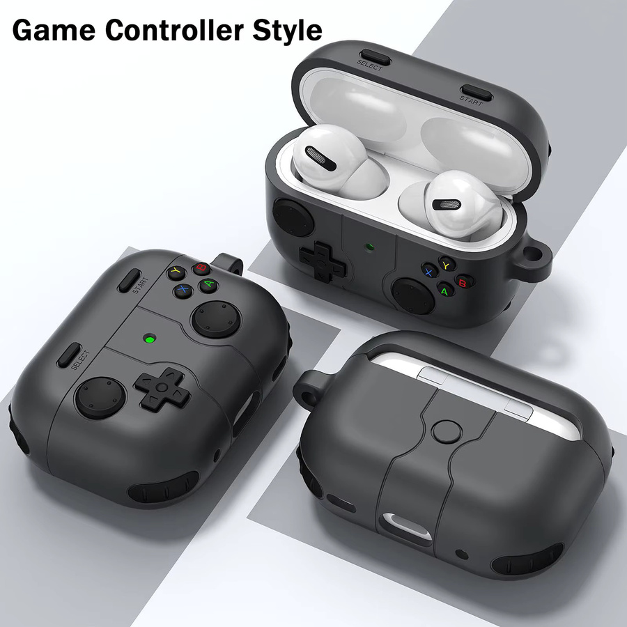 Silikon Schutzhülle im Spielkonsole Design für Apple AirPods Pro 3, Pro 2 und AirPods 4 in Grün - Bild 5