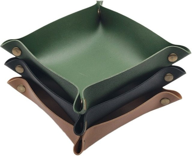 Schmuck- und Kosmetikbox aus Leder im Nordic INS Stil, Ablagebox für Schlüssel und Desktop in Mehrfarben, B/T/H: 20 x 20 x 1 cm - Bild 1