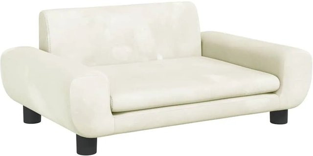 vidaXL Hundebett Sofa aus Samt in Creme, B/T/H: 70 x 45 x 33 cm - Bild 1