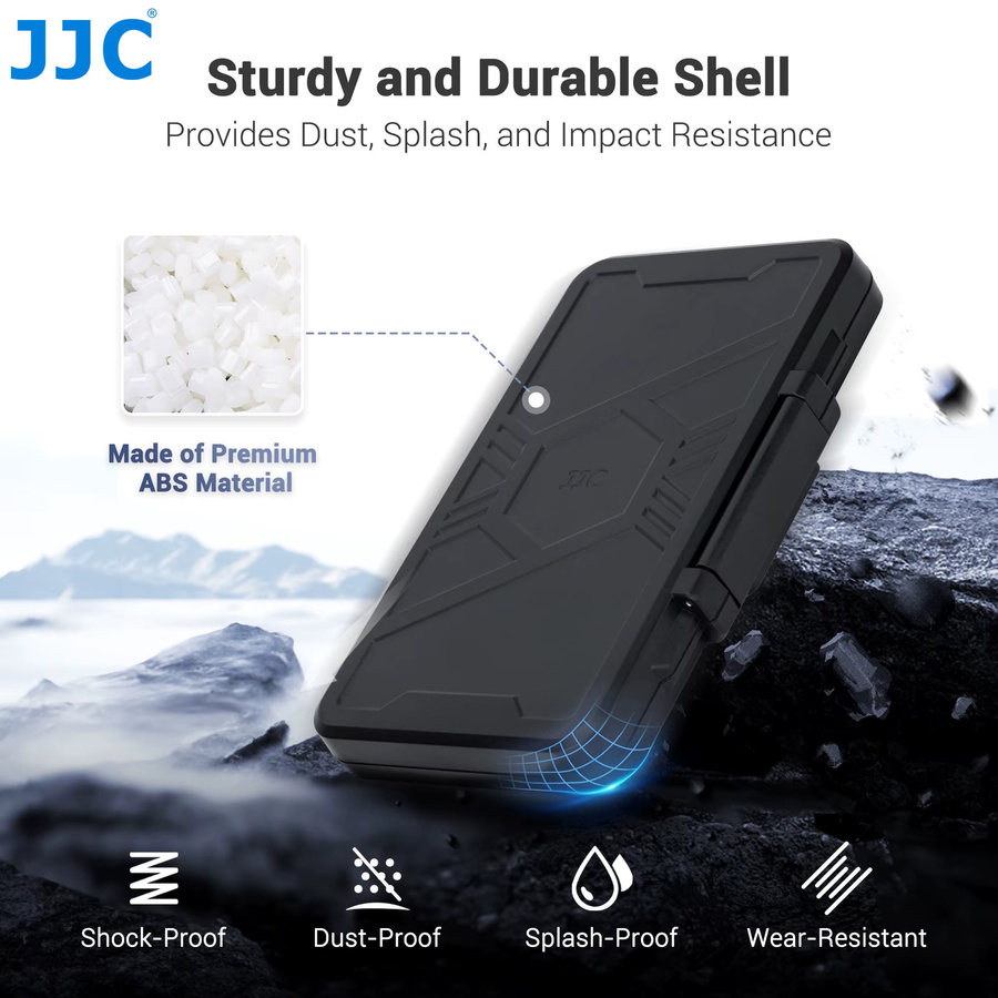 JJC Kartenhalter Schwarz mit 12 Slots für XQD und CFexpress Typ B sowie 24 Slots für MicroSD Karten - Bild 3
