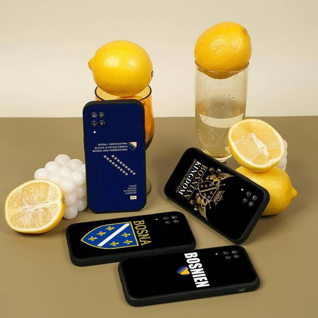 Samsung Handyhülle Soft Cover mit Bosnien und Herzegowina Reisepass Design in Blau für Galaxy S21 S22 S23 S24 S25 S26 Ultra FE Plus 5G und A52S - Bild 1
