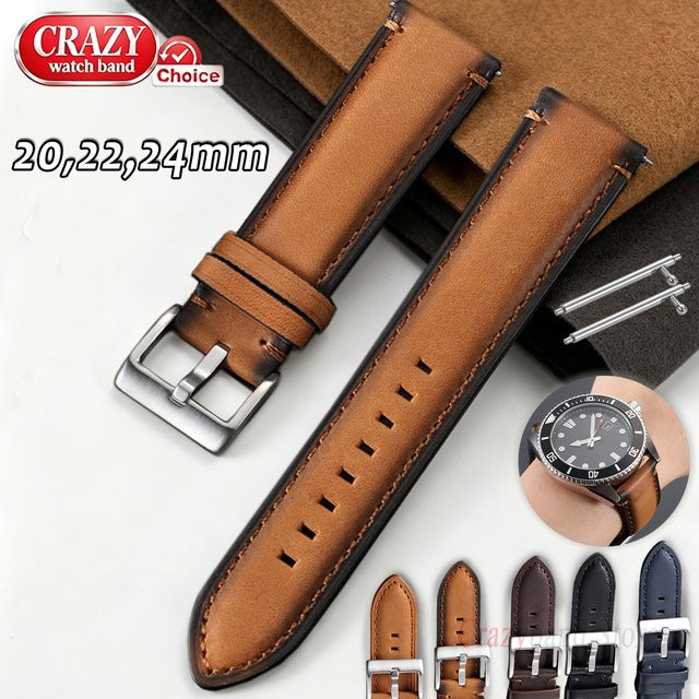 Uhrenarmband Echtleder, Ölwachs, Herren - Bild 1