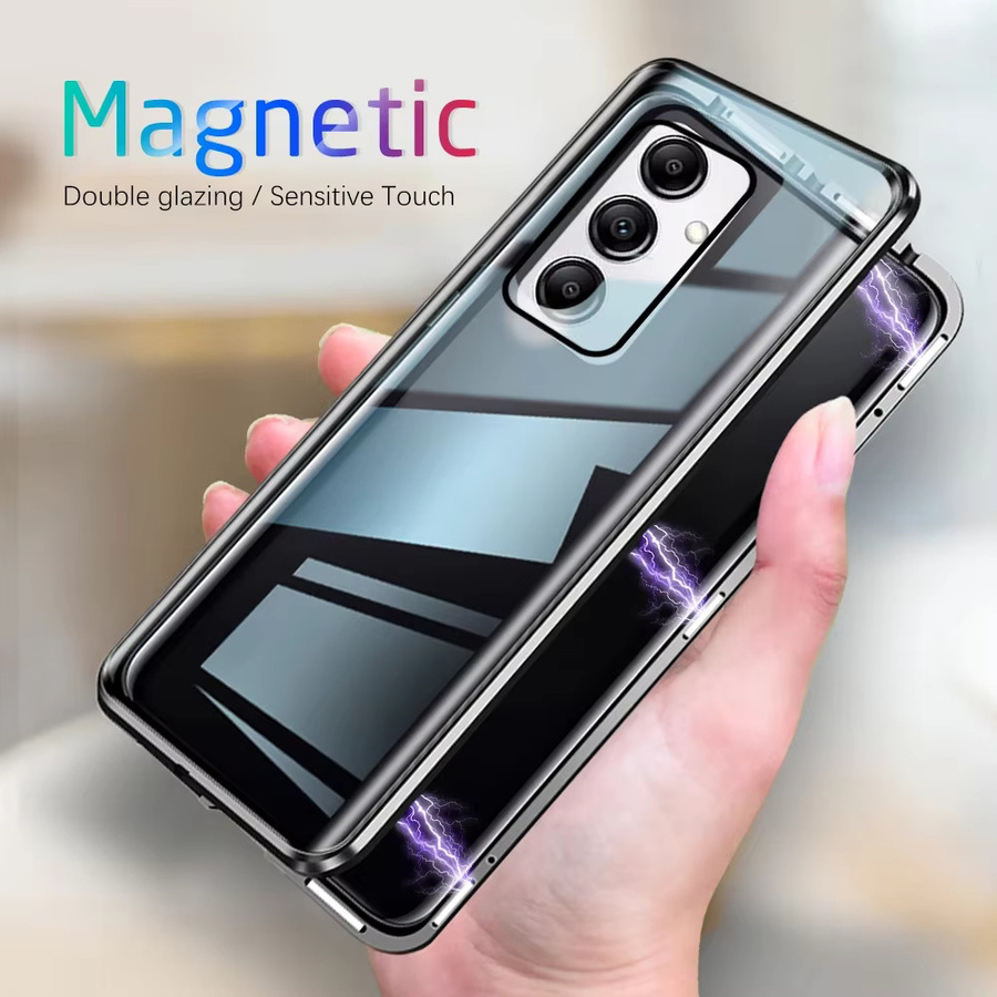 Samsung 360° Vollschutz Metall-Magnetische Handyhülle mit doppelseitiger Glas-Rückabdeckung für Galaxy A34 A35 A16 A56 A17 A36 5G in Grün - Bild 1