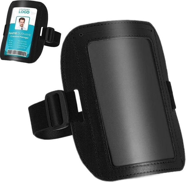 Wasserdichter Armband-ID-Halter aus PU-Leder in Schwarz für Dokumente und Zugangskarten - Bild 1