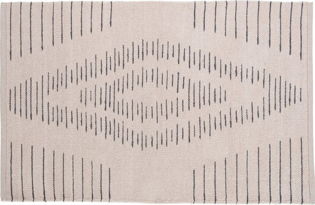 OBI Baumwoll Teppich gemustert modern in Beige-Schwarz B/T: 60 x 90 cm - Bild 1