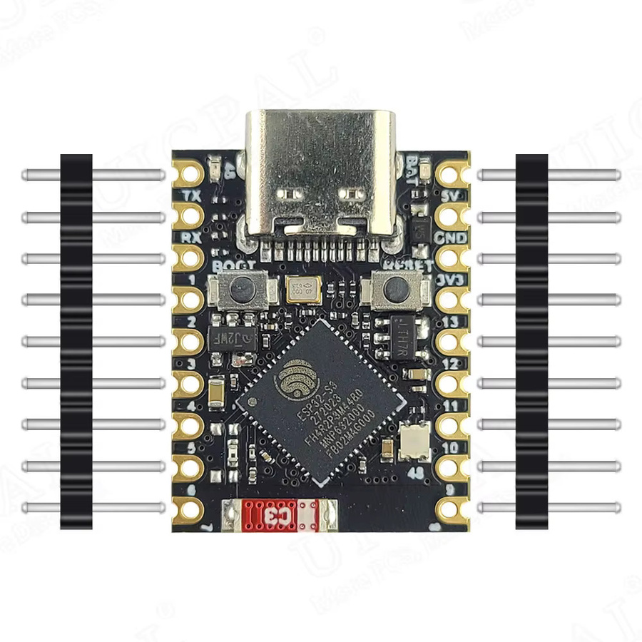 MINI ESP32-S3 Entwicklungsboard mit BT 5.0 und WLAN-Modul, RISC-V, 4M Flash, 18-Pin, Schwarz, Breite: 23,5 mm, Tiefe: 18 mm - Bild 2