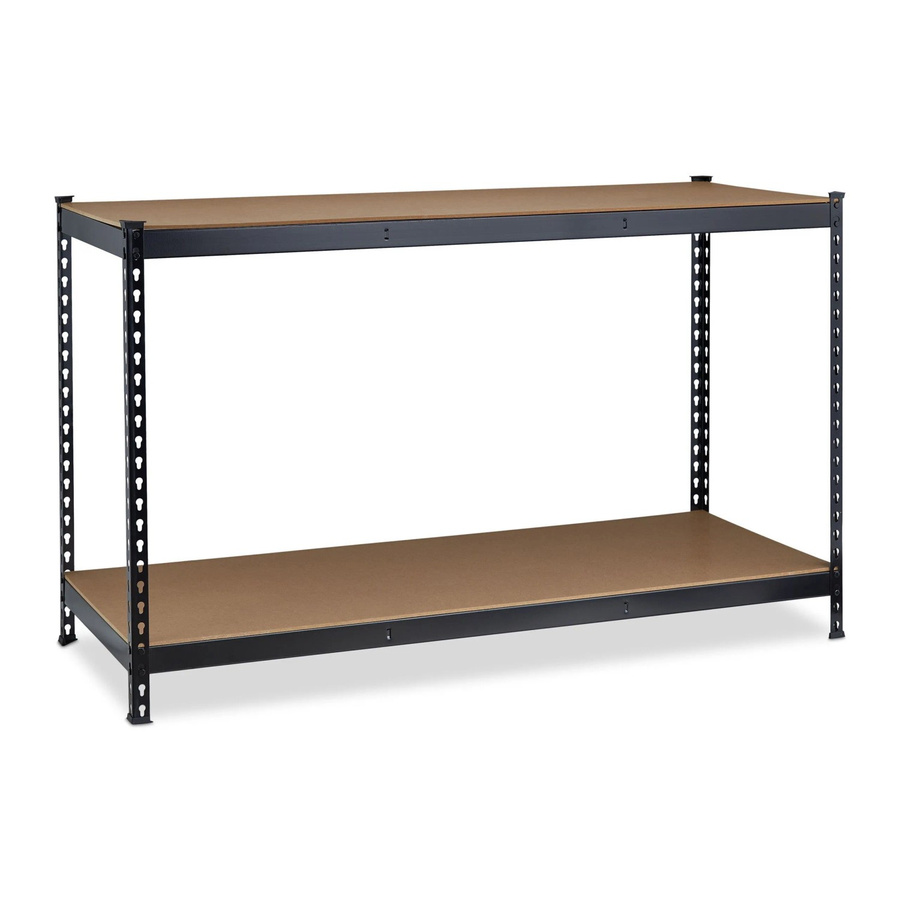 Relaxdays Werkbank aus Stahl und MDF in Schwarz mit 2 Ebenen, B/T/H: 150 x 60 x 92 cm - Bild 2