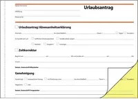 Sigel Urlaubsantrag SD045, DIN A5 quer, selbstdurchschreibend, 2 x 40 Blatt, gelb - Bild 2