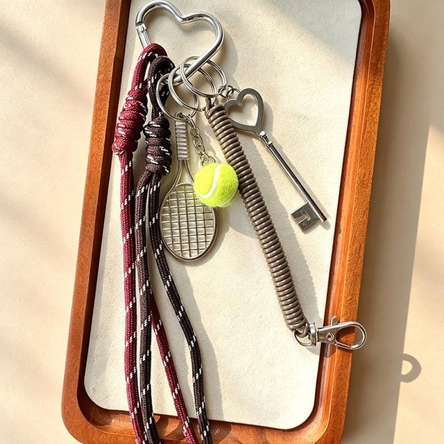 Taschenanhänger Tennis Tennisschläger Ball, rot, Unisex - Bild 1