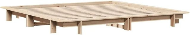 vidaXL Massivholzbett aus Kiefernholz in Braun mit rustikaler Optik, B/T/H: 180 x 202 x 21 cm - Bild 1