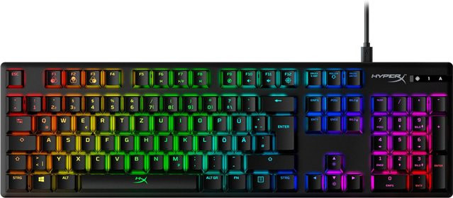 HyperX Alloy Origins mechanische Gaming-Tastatur mit HX Red Switches in Schwarz (DE-Layout) - Bild 1