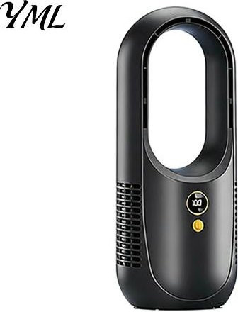 Kairo Blattloser Ventilator mit Fernbedienung und USB-Wiederaufladung, Schreibtisch-Luftreiniger in Schwarz mit 8 Geschwindigkeiten, 8-Stunden-Timer und 90-Grad-Oszillation - Bild 1