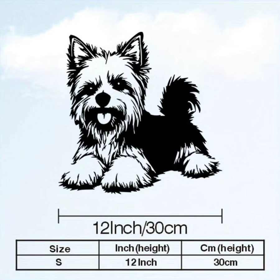 CIFBUY Metall-Wandkunst Yorkshire Terrier in Blau und Schwarz im Vintage-Stil - Bild 2