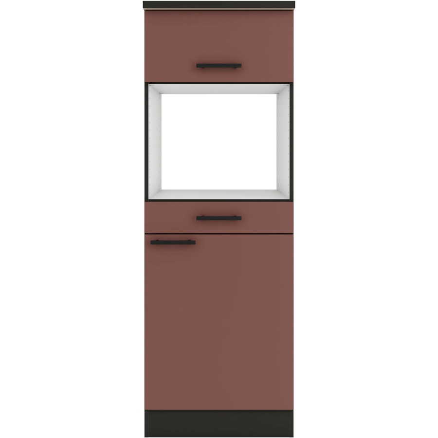 OPTIFIT Nizza407 Küchen-Geräteumbauschrank in Rostrot mit modernem Design und integrierten Schubladen sowie Regalböden, Breite: 60 cm - Bild 2