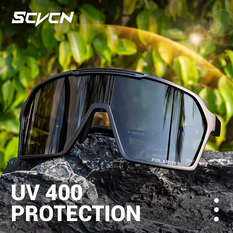 Scvcn Sportsonnenbrille, polarisiert, transparent, Unisex, Vollrand - Bild 4