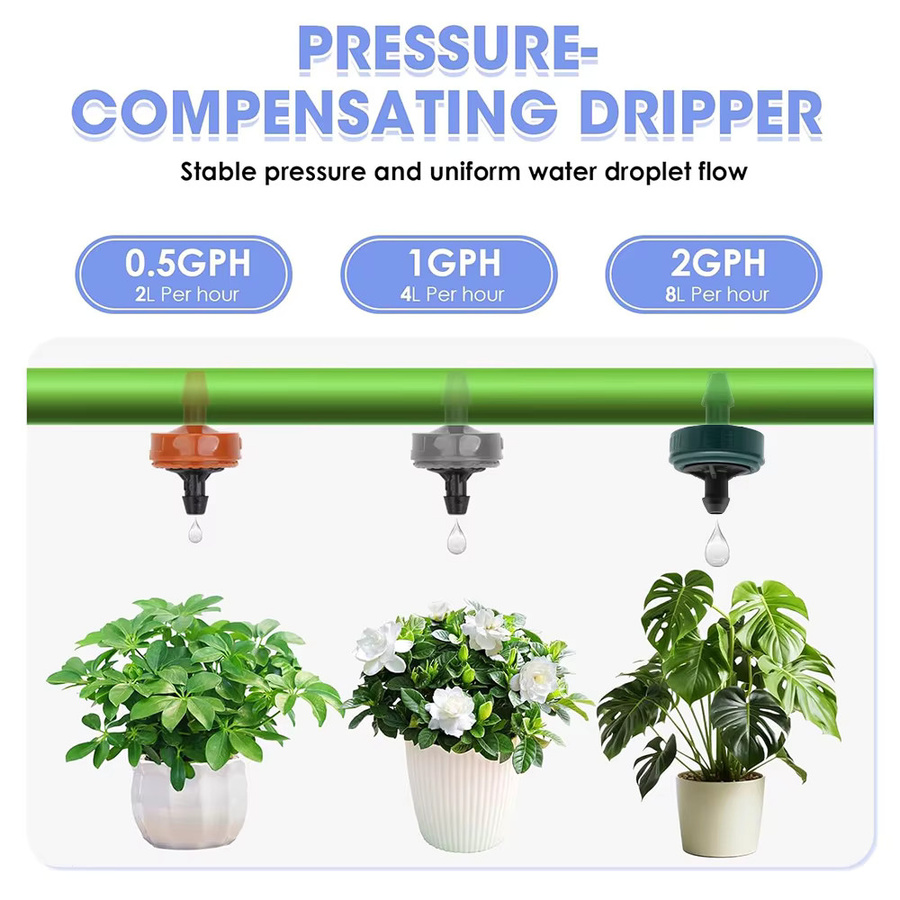 Automatische druckkompensierende Tropfer für die Gartenbewässerung mit 2L, 4L oder 8L Durchflussmenge - Bild 4