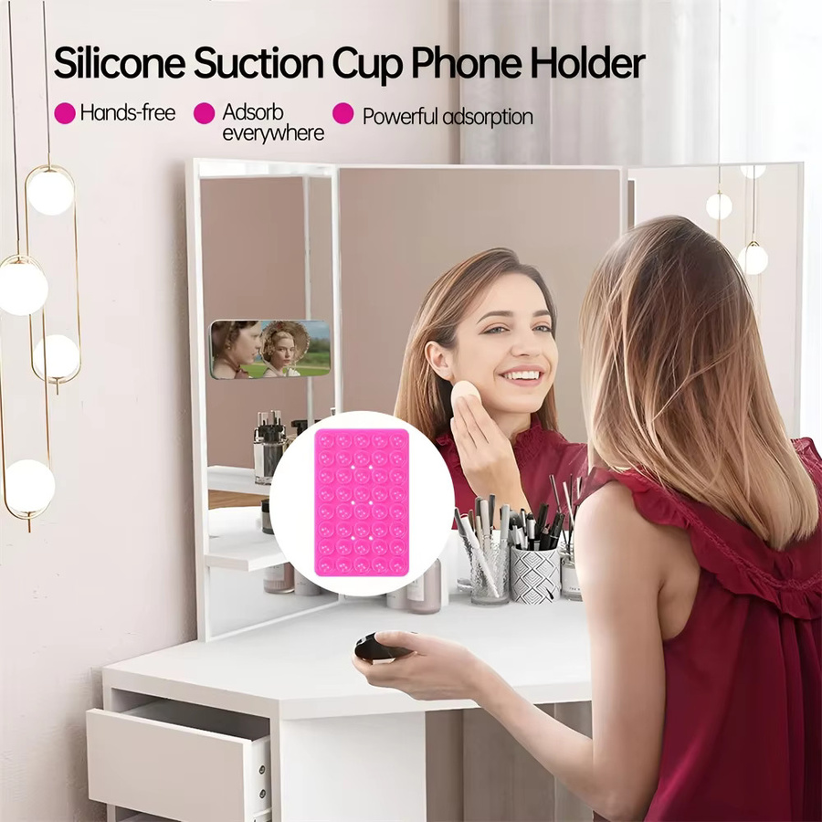 Silikon-Saugnapf-Telefonhülle in Pink für iPhone und Android als selbstklebendes Zubehör für Freisprechanwendungen - Bild 2
