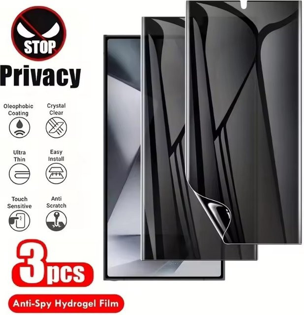 3er-Pack Datenschutz-Hydrogel-Displayschutzfolie für Samsung Galaxy S25 S24 Ultra A17 A27 A37 A57 A56 A36 A26 A55 A54 A15 A16 S21 S22 S23 Plus - Bild 1