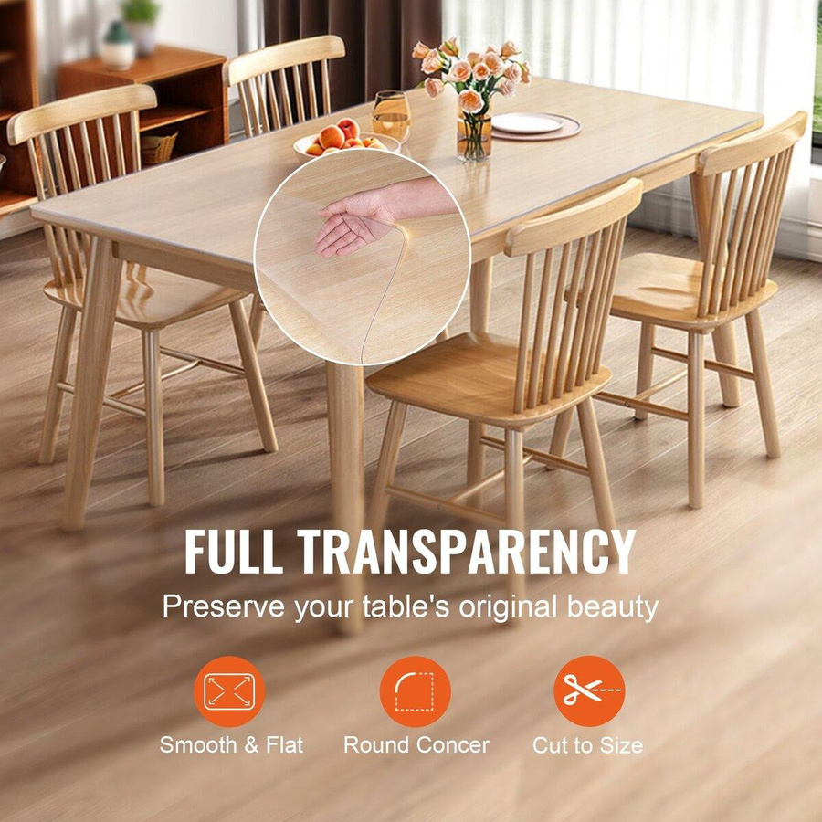 Buying Solutions MB Transparenter Tischdecken-Schutz aus PVC-Kunststoff, Wasserdichte Tischdecke, B/T: 45,72 x 91,44 cm, Dicke: 1,5 mm - Bild 2