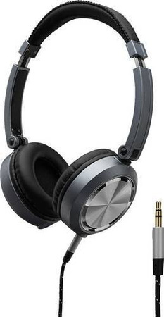 Monacor MD-460 Over Ear Kopfhörer kabelgebunden Schwarz Silber mit 3,5 mm Klinkenanschluss, schwenkbare Ohrmuscheln und faltbare Bauweise