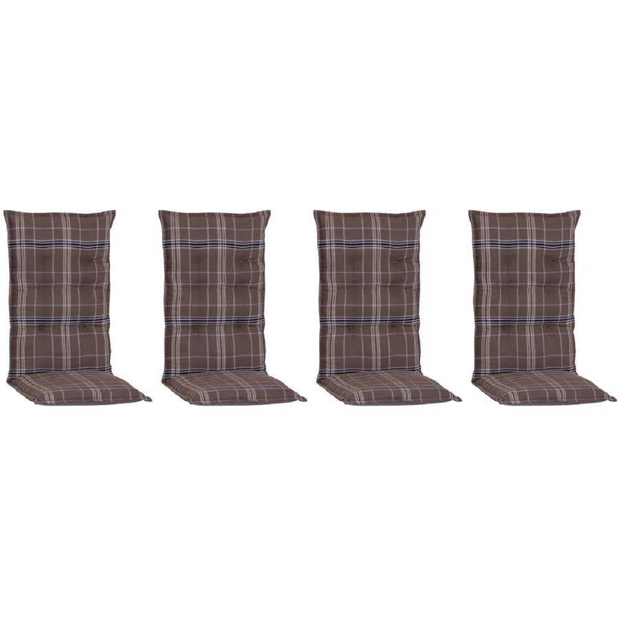 Beo Sitzauflage Hochlehner Brilon 4er-Set Karo Braun, B/H: 50 x 118 cm - Bild 2