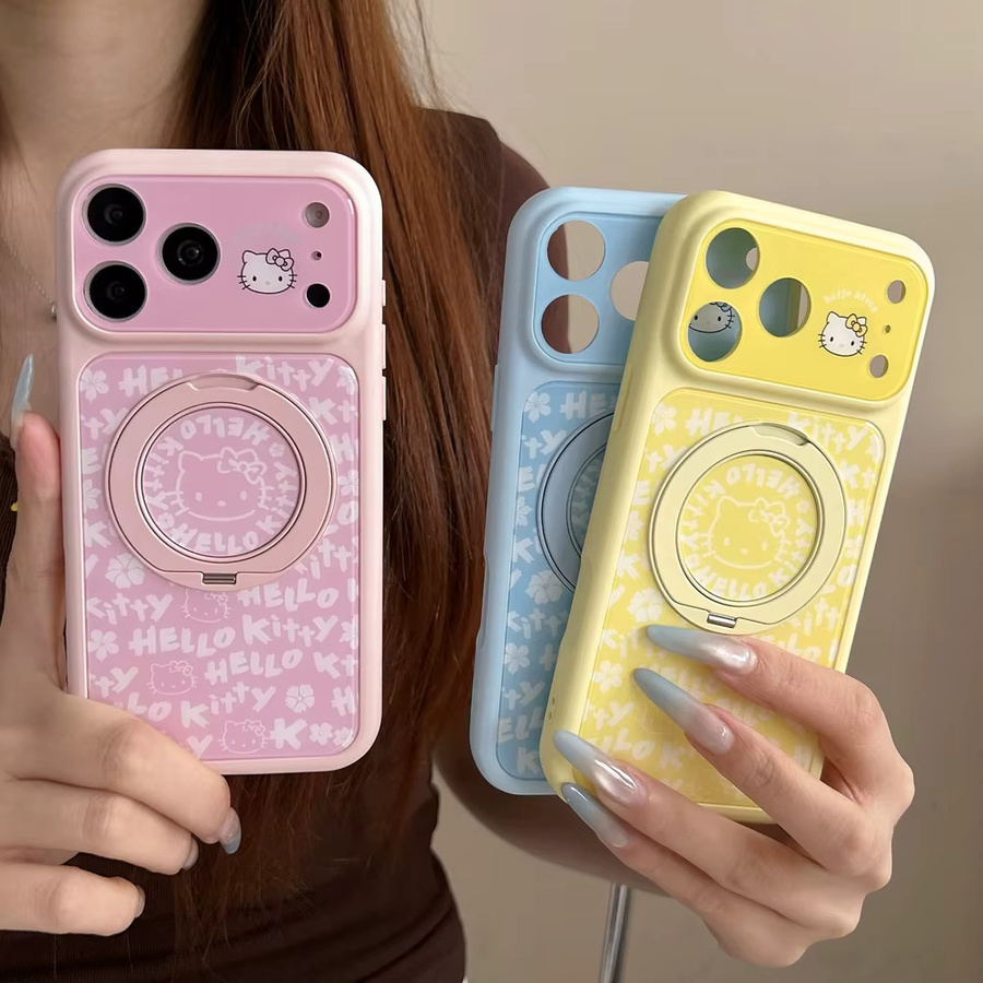 Sanrio Hello Kitty Handyhülle mit 360 Grad drehbarer Ringhalterung für iPhone 17 16 15 14 13 Pro Max - Bild 2