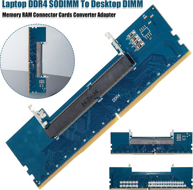 ALLOYSEED Laptop DDR4 SODIMM zu Desktop DIMM Speicherkarten-Konverter Adapter in Blau - Bild 1