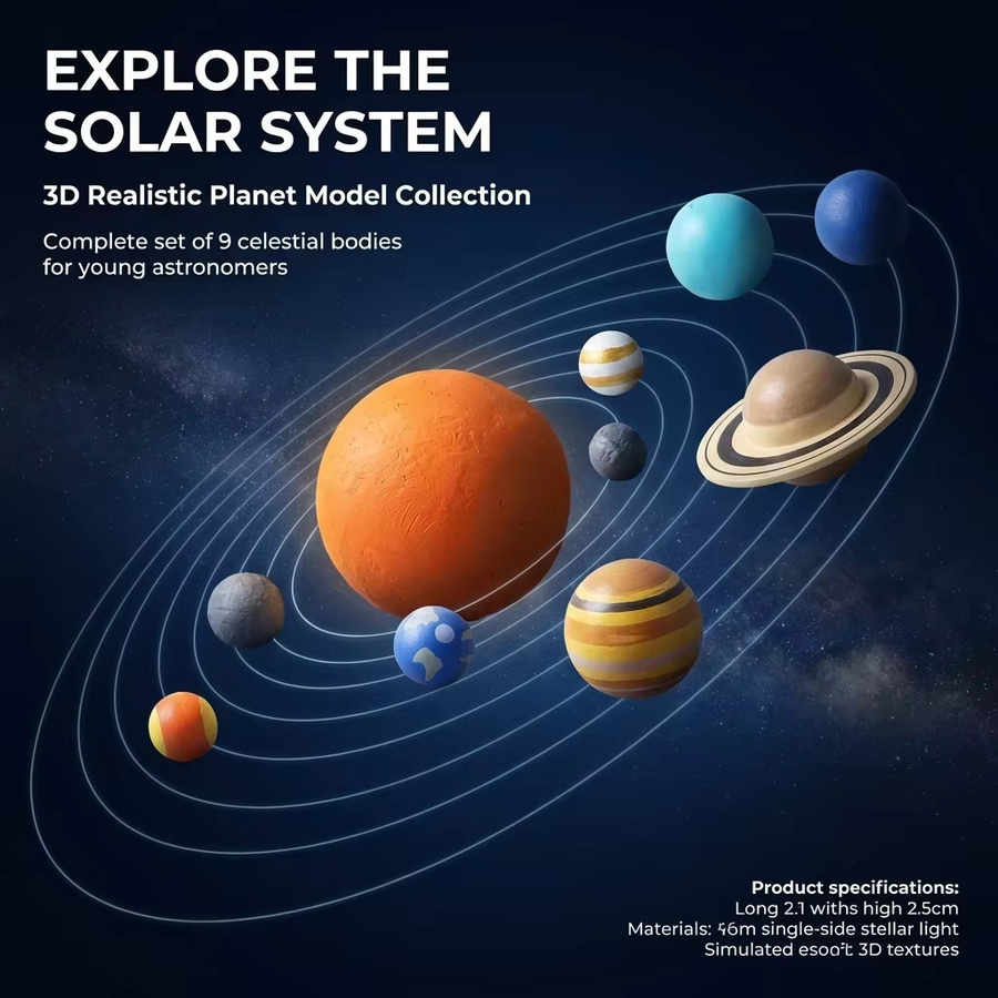 Meade Modell des Sonnensystems mit Planetenfiguren aus PVC in Multicolor als wissenschaftliches Lernspielzeug für Kinder - Bild 2