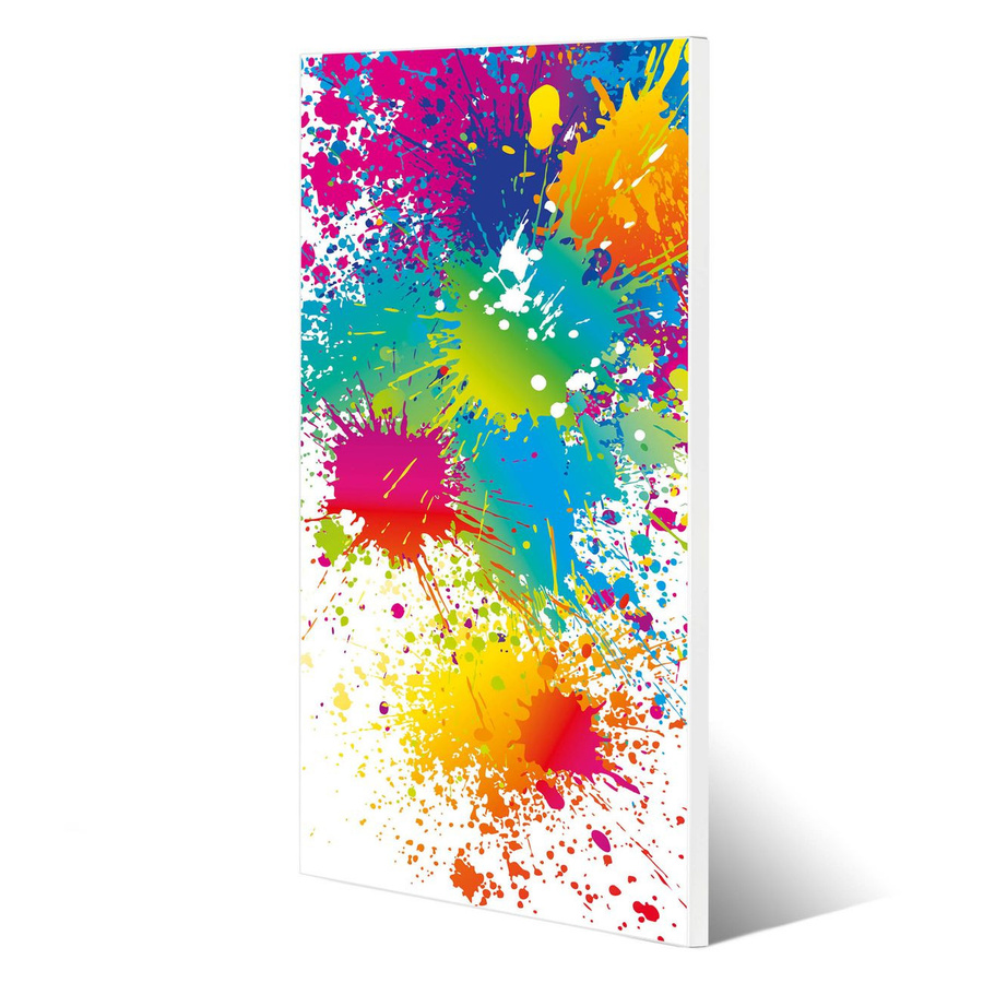 banjado Metall Magnettafel mit Farbspritzer Motiv in Multicolour, Magnetwand im Hochformat, Höhe: 78 cm, Breite: 37 cm - Bild 1
