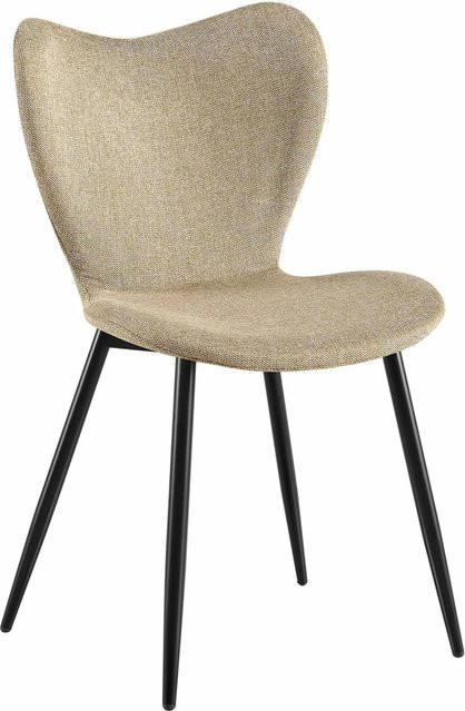 DELUKE Esszimmerstuhl COLON in Taupe mit Stoffbezug und Metallgestell, B/T/H: 50 x 58 x 80 cm - Bild 1