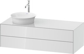 Duravit Waschtischunterschrank White Tulip in Weiß Hochglanz, B/T/H: 130 x 55 x 40,8 cm - Bild 1