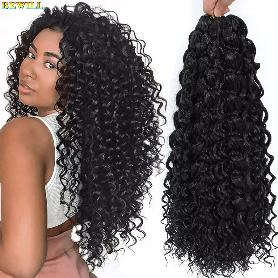 BEWILL GoGo Curl Häkelhaar Wasserwelle, 14-18 Zoll, Ombre, 1B - Bild 2
