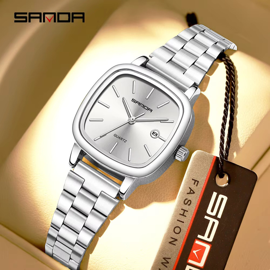 SANDA Armbanduhr Edelstahl, Quarz, Silber, Unisex - Bild 3