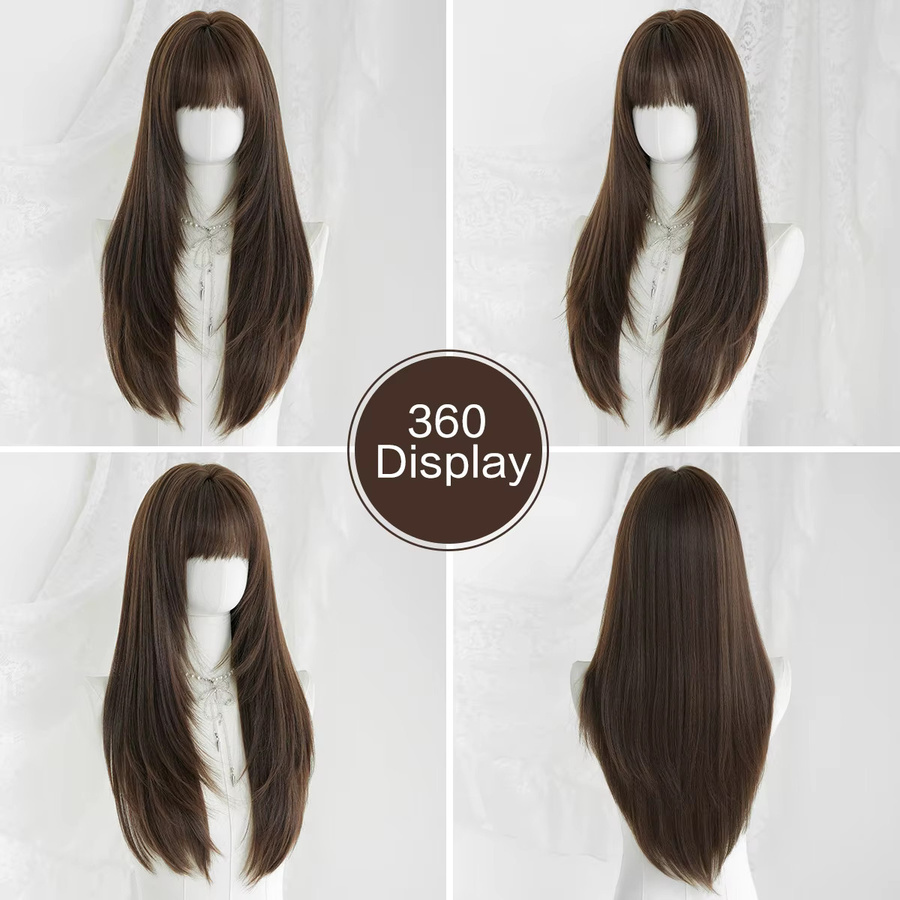 7JHH WIGS Perücke für Damen, Mokkabraun, Synthetisch - Bild 3