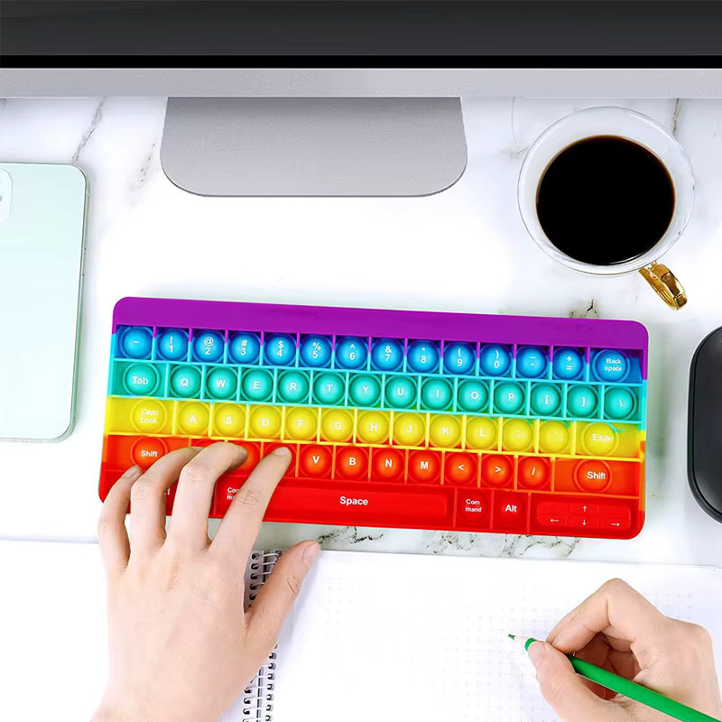 Preschool Rainbow Regenbogen sensorische Zappeln Spielzeug Tastatur, Bunt / Mehrfarbig, Silikon - Bild 2