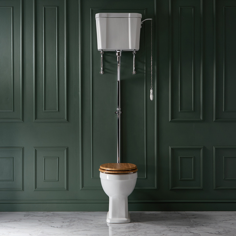 Stand WC Richmond Hudson Reed aus Keramik in Eiche mit hohem Spülkasten und Toilettensitz in deiner Wunschfarbe - Bild 1