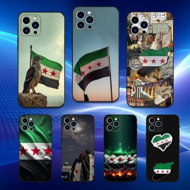 Stoßfeste Handyhülle mit Syrien-Flagge für Apple iPhone 15, 14, 13, 12, 11, Pro Max, Mini, X, XS, XR, 7 Plus, SE in Multicolor - Bild 1