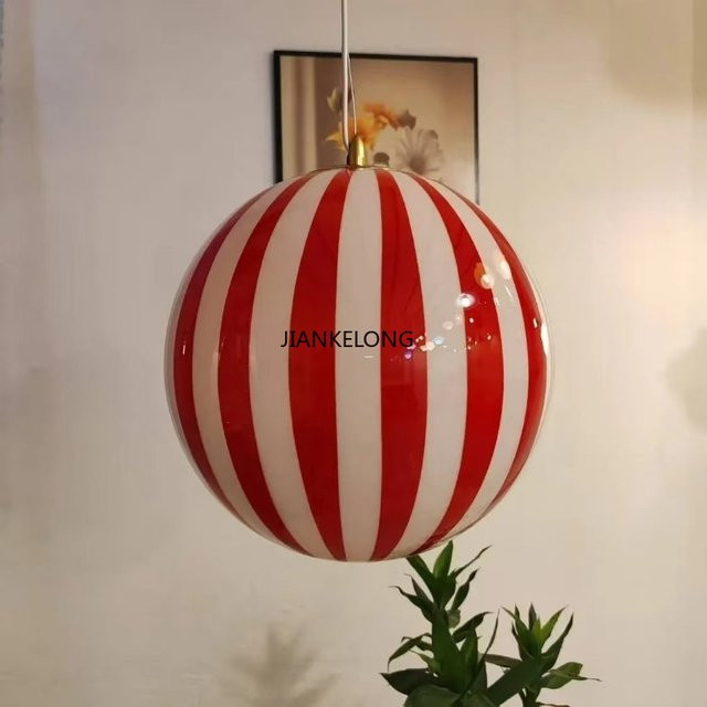 JIANKEXING Moderne Lollipop Ball Pendelleuchte aus Glas in Transparent, Runde LED Glas-Pendelleuchte für Kinderzimmer, Schlafzimmer und Wohnzimmer - Bild 1