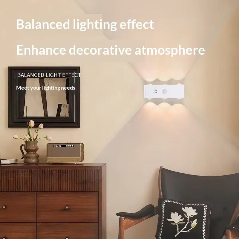 VENUSWING Intelligente magnetische LED-Wandleuchte mit Bewegungsmelder und Nachtlicht, 3-farbig/mehrfarbig, USB-betrieben - Bild 5