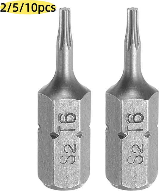 UXCELL Torx-Schraubendreher-Bits Set mit 1/4 Zoll Sechskantschaft und 6-Punkt-Sicherheitsbohrer in Silber - Bild 1