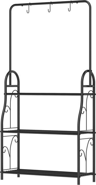 Furnicato Dreistufiger Blumenständer aus Metall in Schwarz, Höhe: 137 cm, Breite: 25 cm, Tiefe: 25 cm - Bild 1