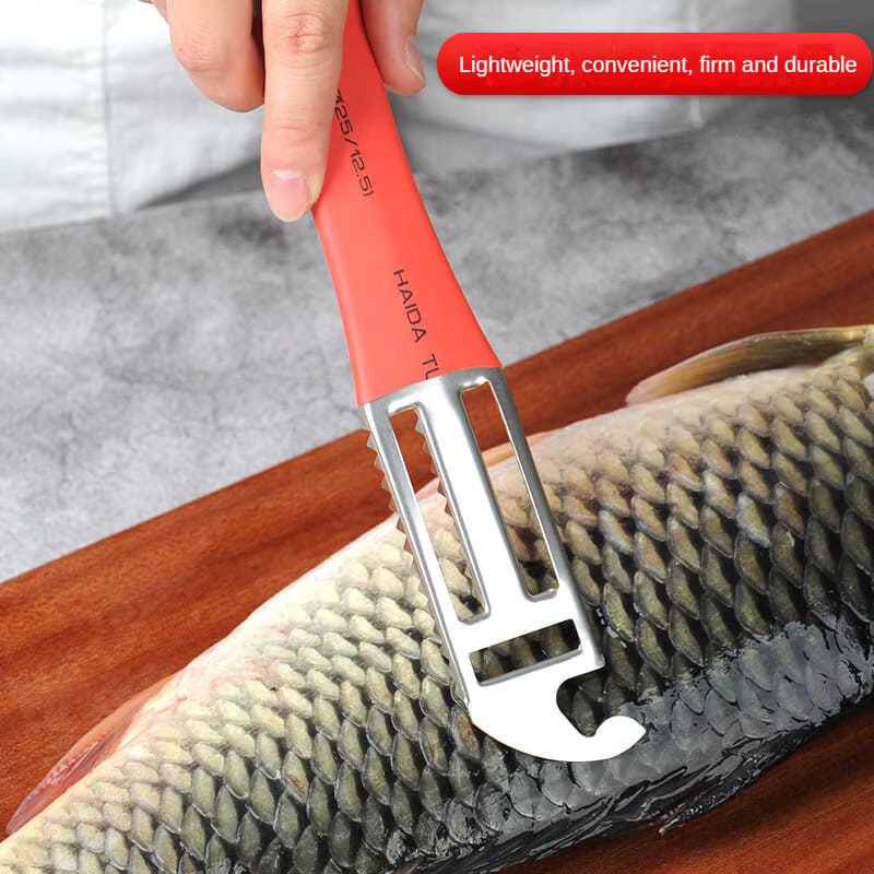 MXBAOHENG Fischschuppenentferner aus Edelstahl in Rot als Küchenschäler und Schaber - Bild 4