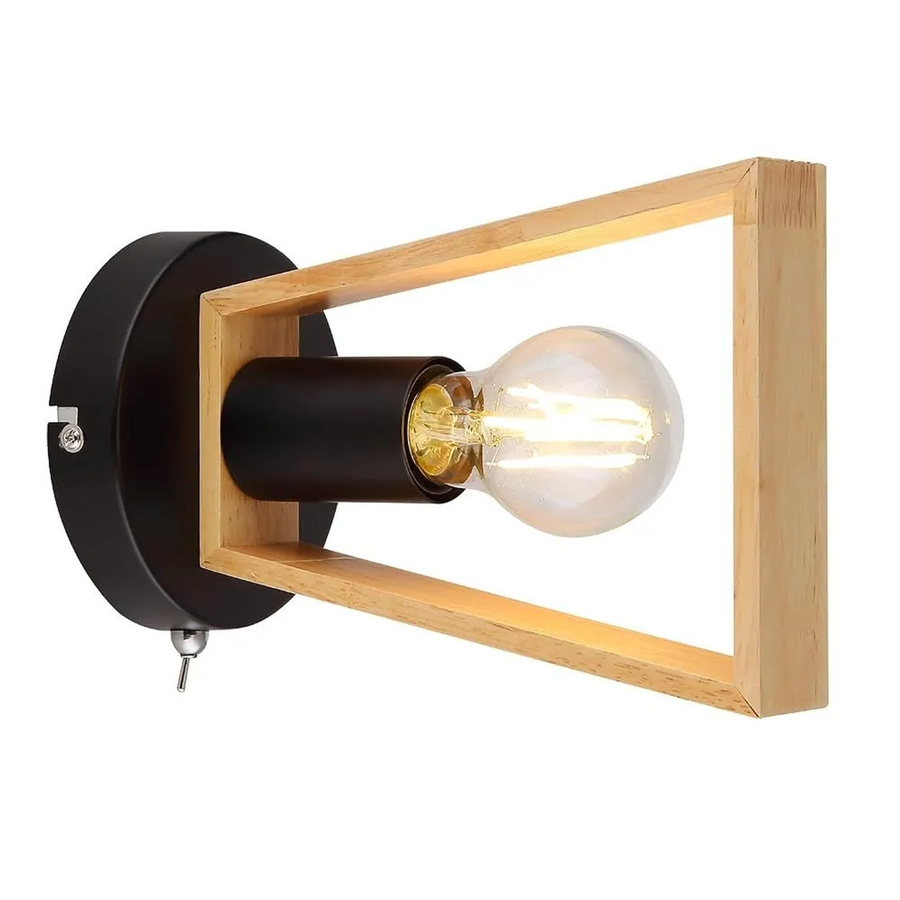 ARTE LAMP Wandleuchte LED verstellbar in Schwarz und Holz im Loft-Design - Bild 2