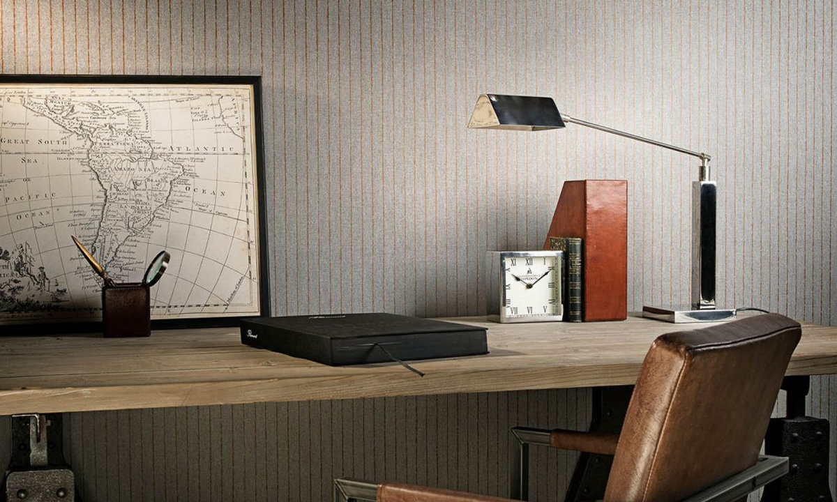 Flamant Wallpaper Craie Bristol Vlies Tapete in Braun mit modernem Streifenmuster und abstraktem Design - Bild 2