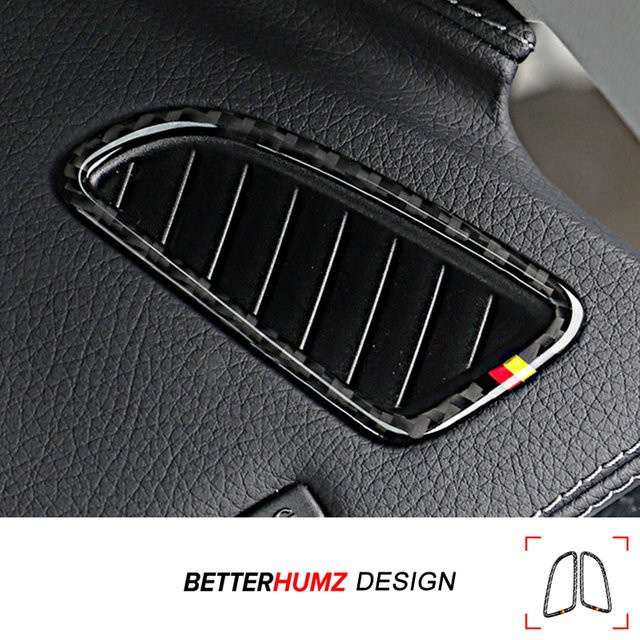 BetterHumz Carbon Faser Dashboard Lüftungsdüsen Abdeckung für Mercedes Benz C-Klasse W205 C180 C200 C300 in Schwarz - Bild 1