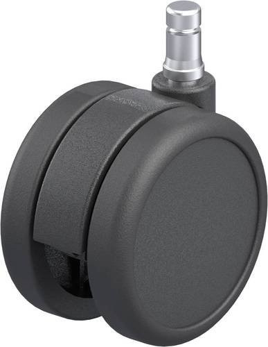 Blickle LKDB-PUA 75G-ES Kunststoff-Doppel-Lenkrolle in Schwarz mit 75 mm Rad-Durchmesser und 75 kg Tragfähigkeit - Bild 1