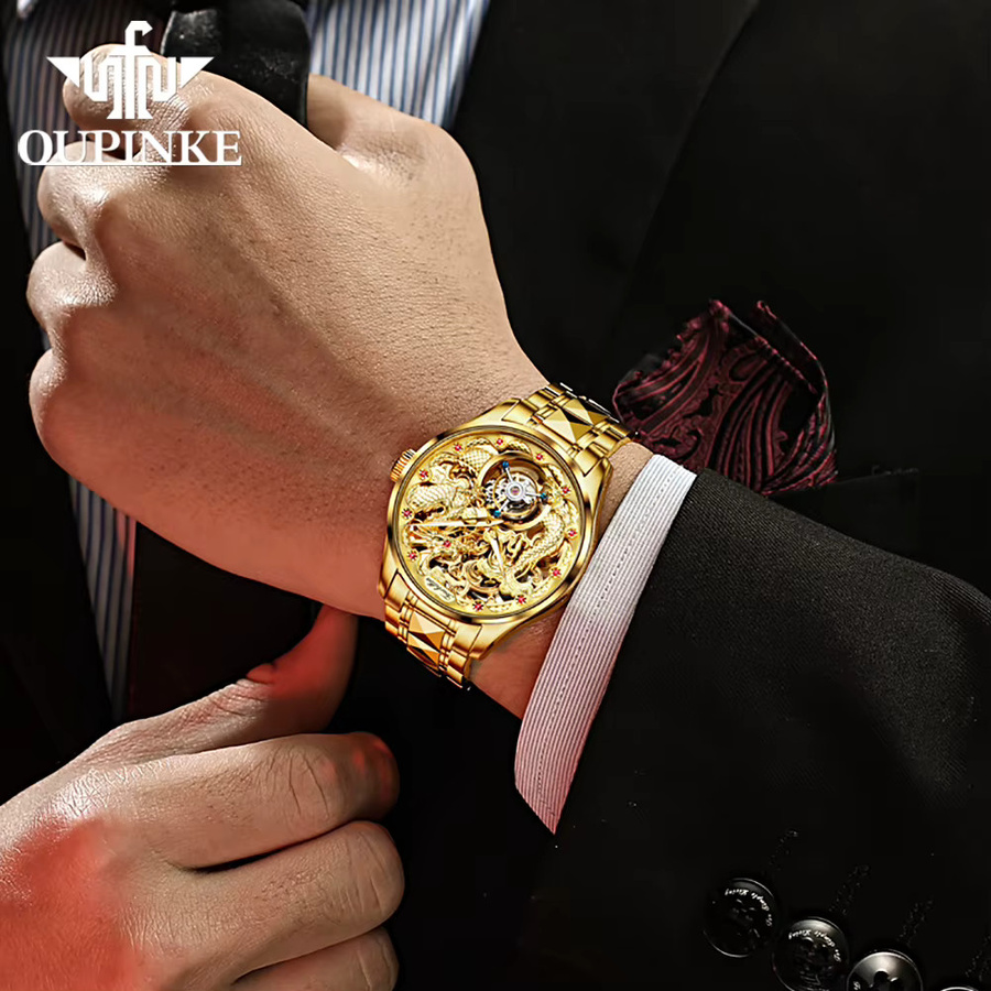OUPINKE Armbanduhr, Tourbillon, Mechanisch, Edelstahl, Gold, Herren - Bild 3