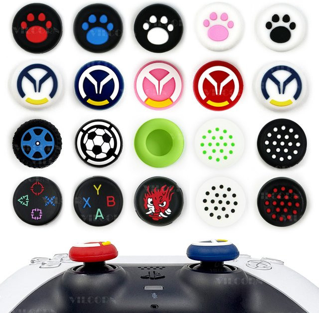 VILCORN Analoge Joystick-Schutzkappen aus Silikon-Gummi für Switch 2 Joycon, PS5, PS4 und XBOX in Multicolour - Bild 1