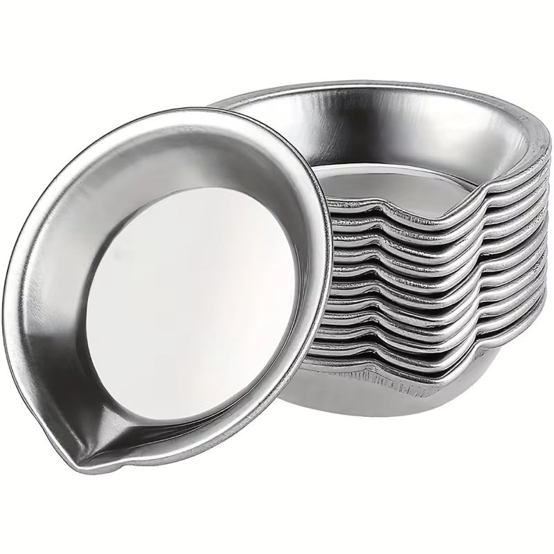 6-teiliges Edelstahl-Farbpaletten-Set aus Metall in Silber für Künstler und Schule - Bild 3