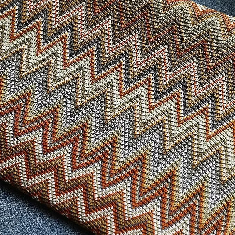 Mystybloom Boho Überwurfdecke in Rostrot, karierte gestrickte Decke mit Quasten - Bild 2